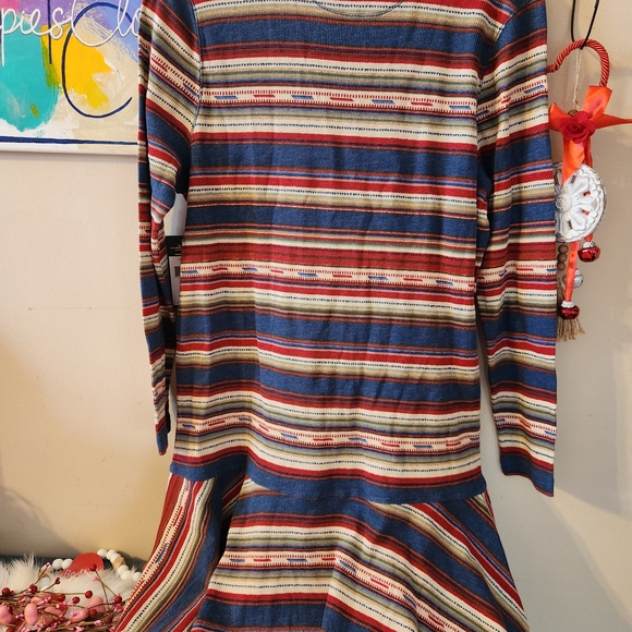 Nwt Striped Dropped Waist Waffle Knit - Picture 2 of 6